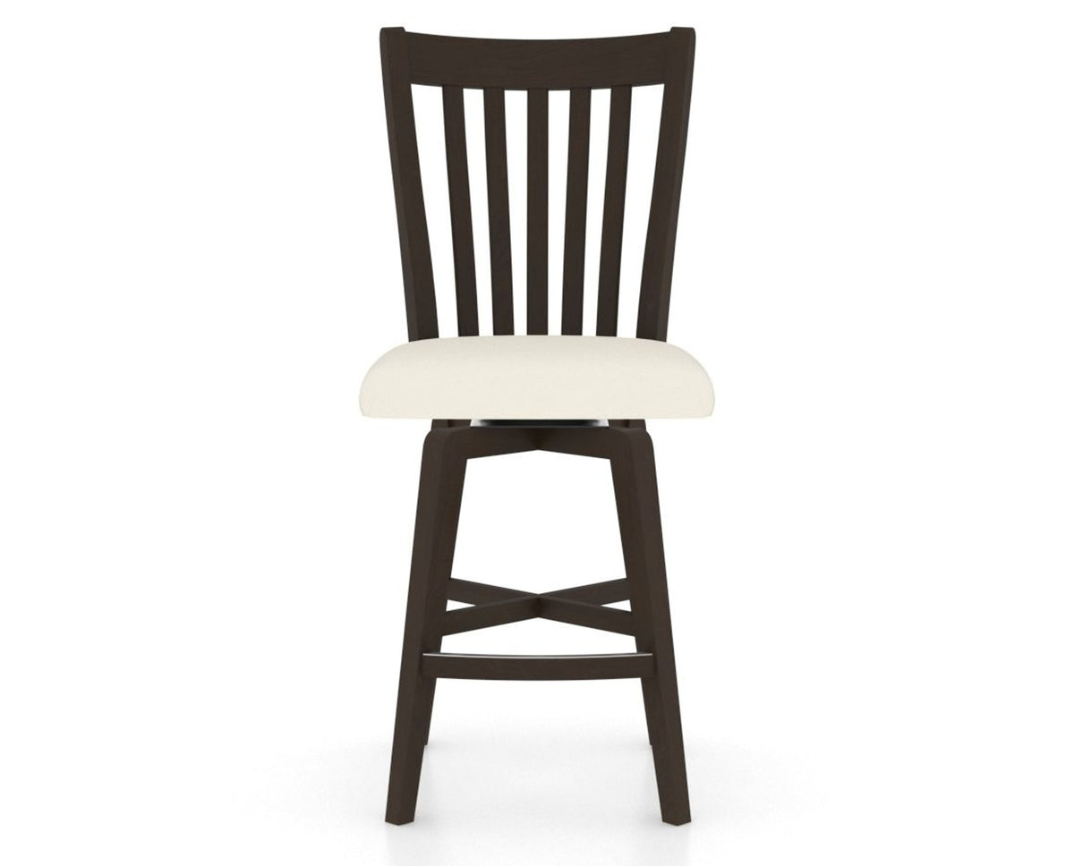 Canadel Swivel Counter Stool 7119 in YJ Faux Leather and 59 Davy's Grey, front view