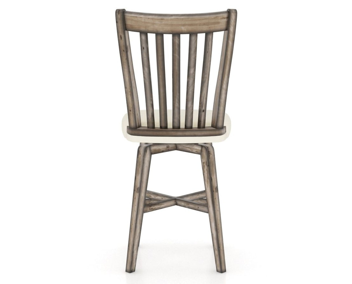 Canadel Champlain Swivel Counter Stool 7119 in YJ Faux Leather and 72 Heritage Nature, back view