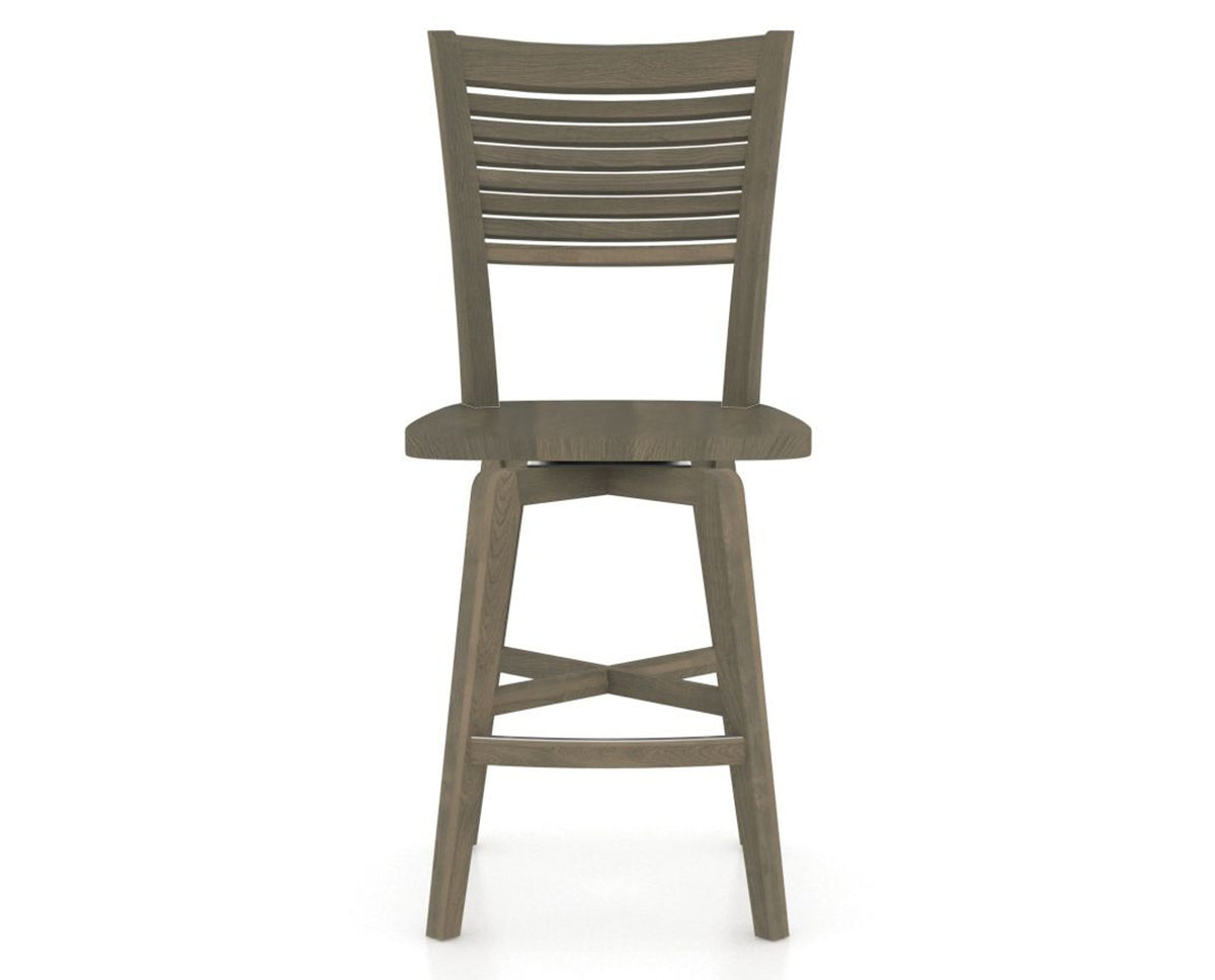 Canadel Swivel Counter Stool 7229 in Wood Seat and 08 Shadow, front view