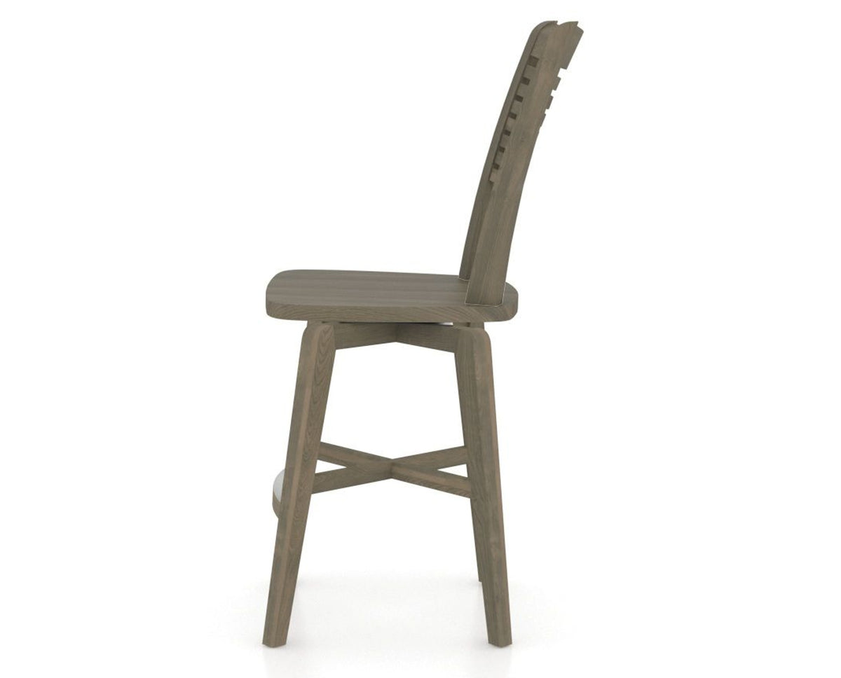 Canadel Swivel Counter Stool 7229 in Wood Seat and 08 Shadow, side view