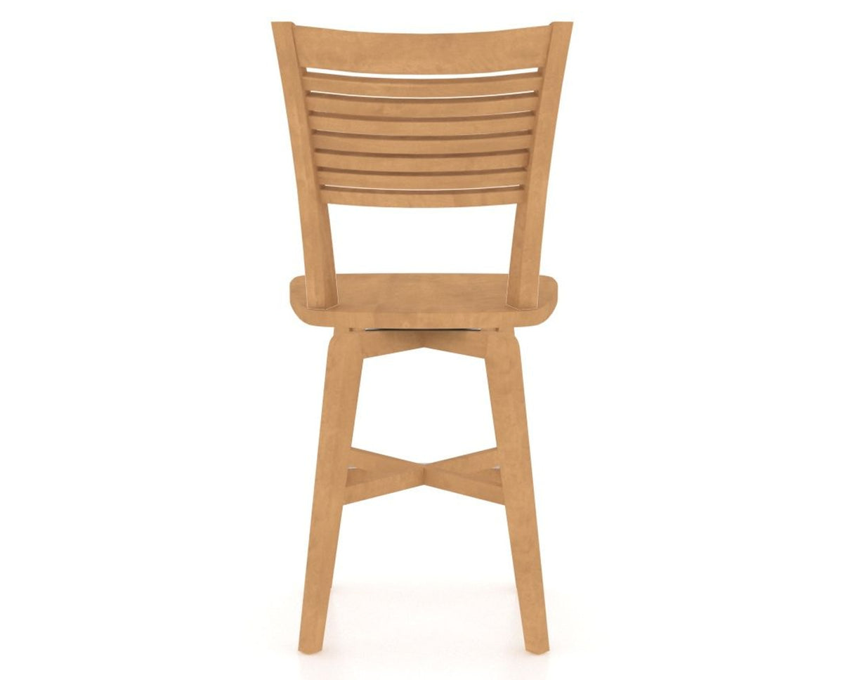 Canadel Swivel Counter Stool 7229 in Wood Seat and 20 Caramel Washed, back view