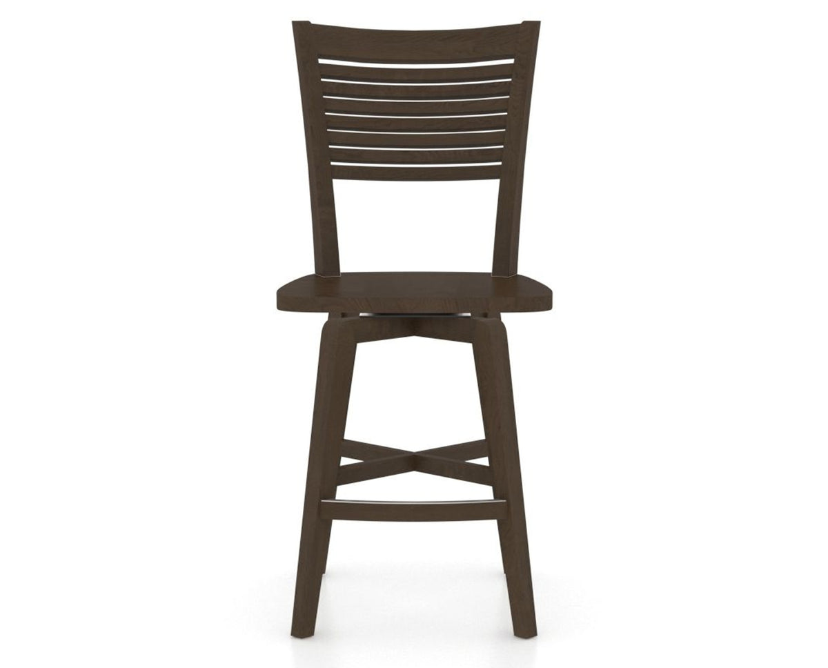 Canadel Swivel Counter Stool 7229 in Wood Seat and 29 Hazelnut Washed, front view