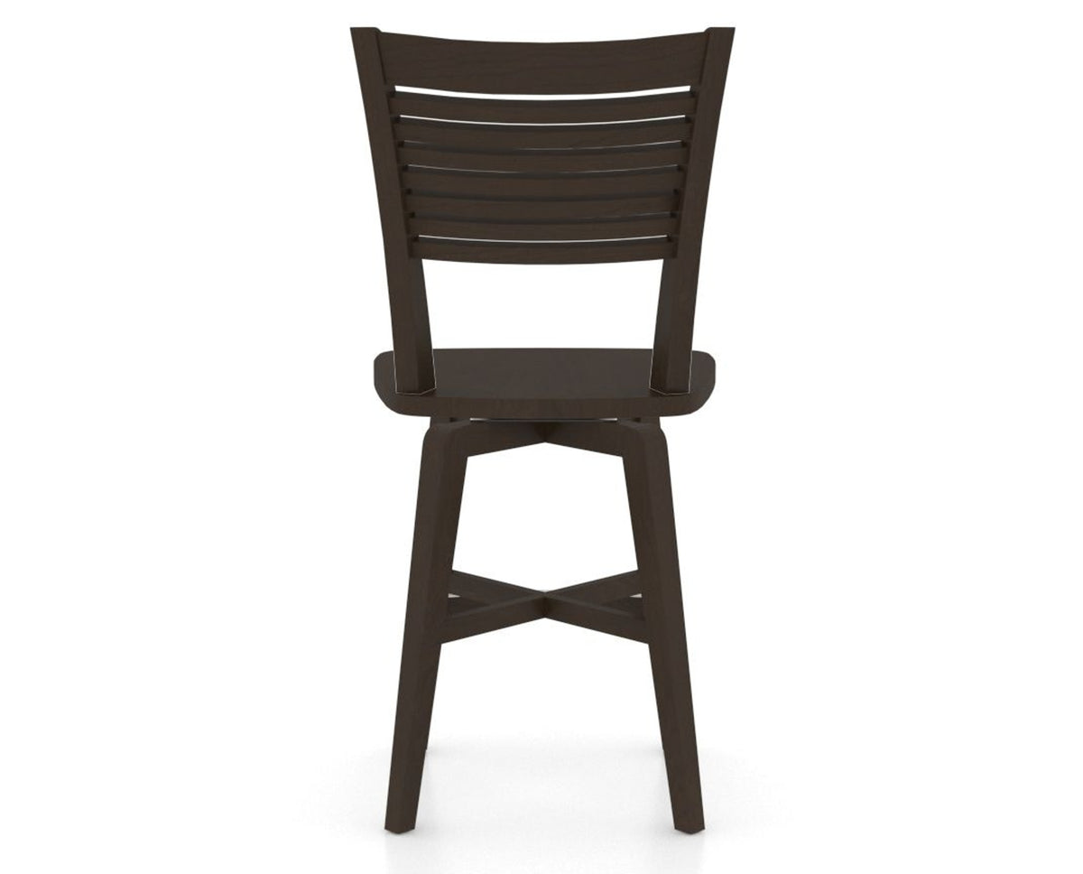 Canadel Swivel Counter Stool 7229 in Wood Seat and 59 Davy's Grey, back view