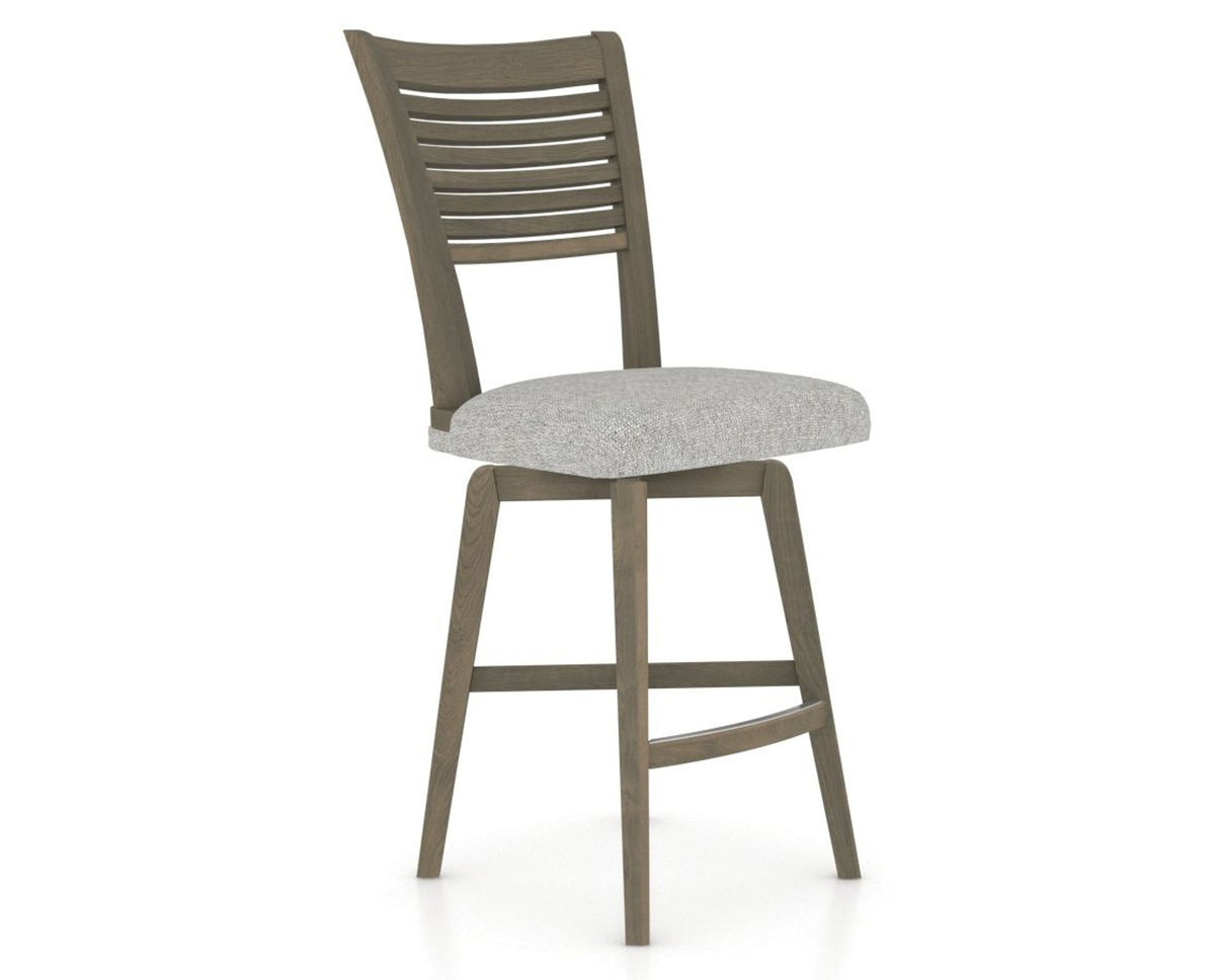 Canadel Swivel Counter Stool 7229 in 7C Fabric and 08 Shadow, three-quarter view