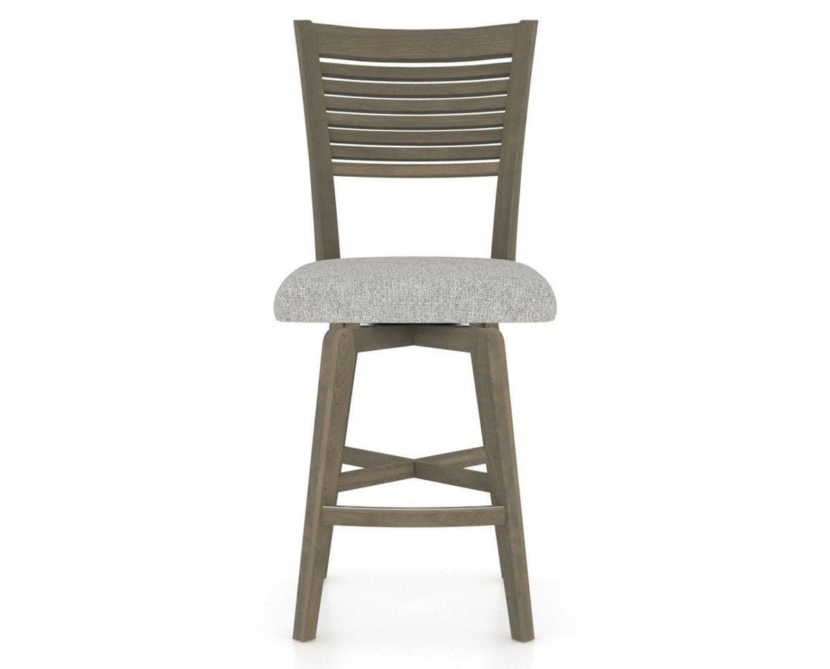Canadel Swivel Counter Stool 7229 in 7C Fabric and 08 Shadow, front view