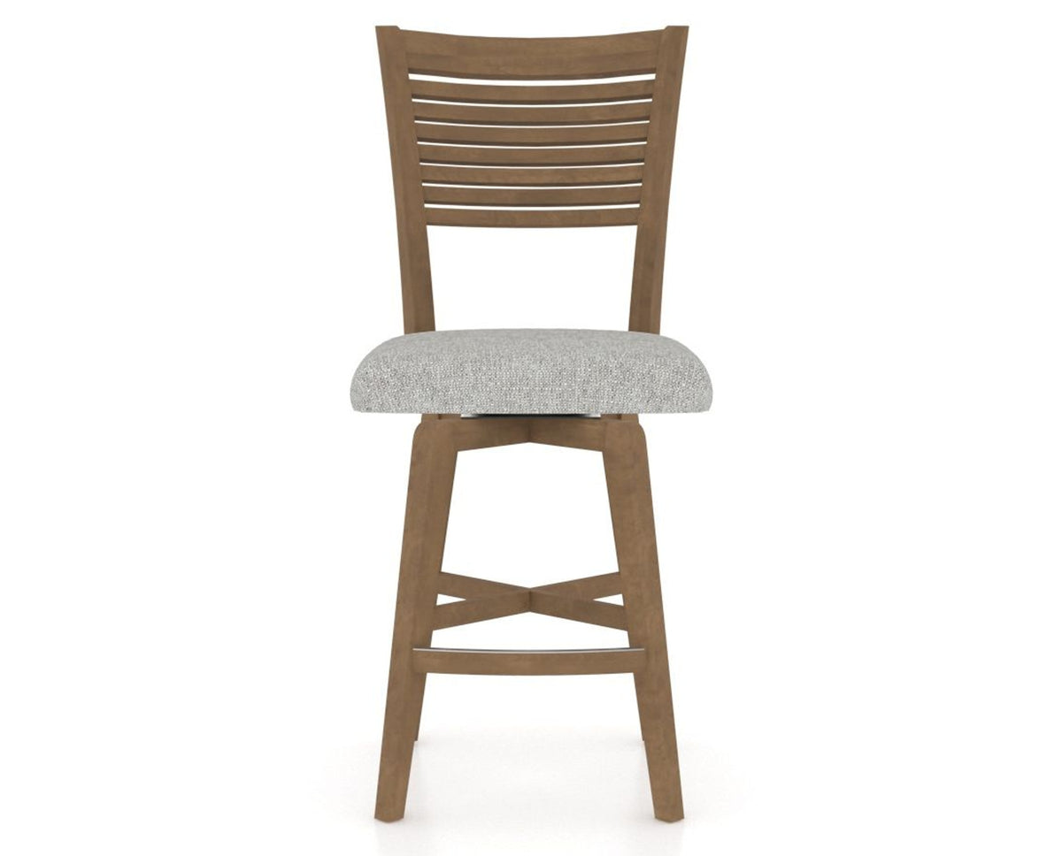 Canadel Swivel Counter Stool 7229 in 7C Fabric and 25 Pecan Washed, front view