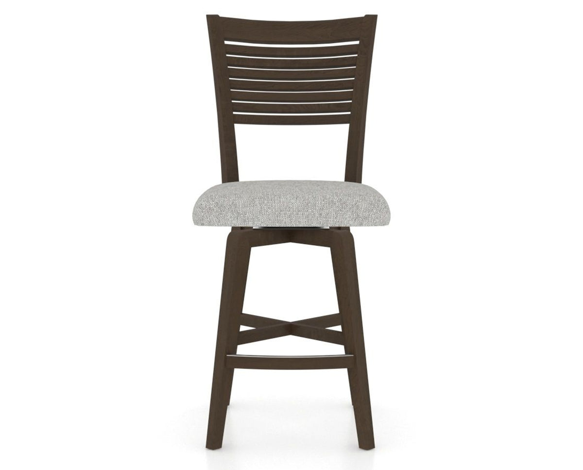 Canadel Swivel Counter Stool 7229 in 7C Fabric and 29 Hazelnut Washed, front view