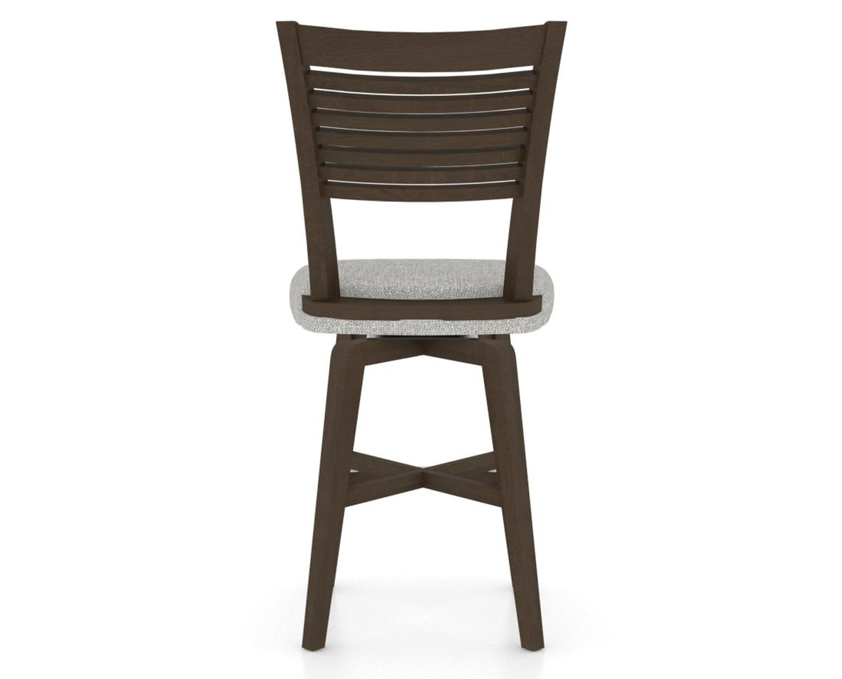 Canadel Swivel Counter Stool 7229 in 7C Fabric and 29 Hazelnut Washed, back view