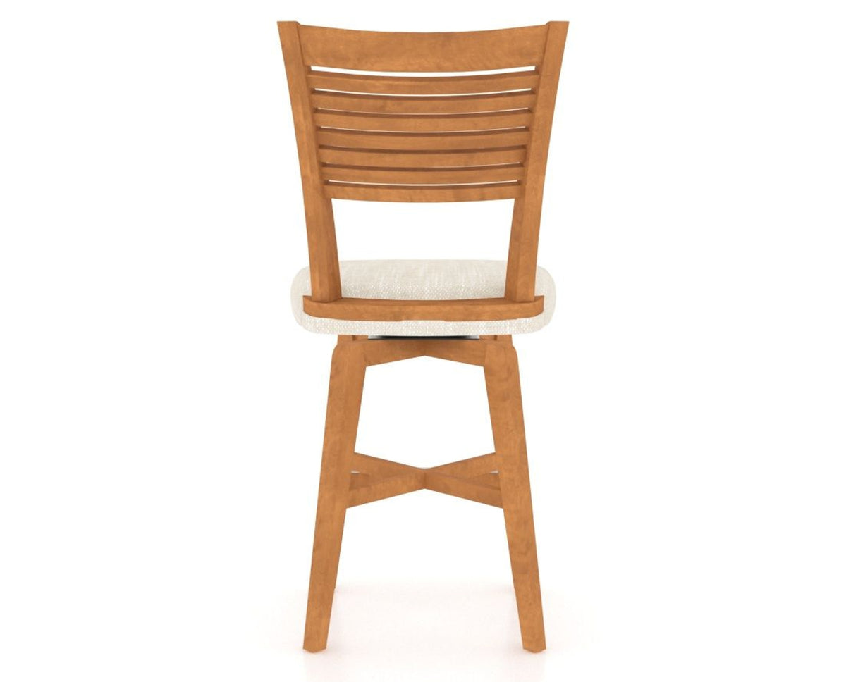 Canadel Swivel Counter Stool 7229 in FT InsideOut® and 01 Honey Washed, back view