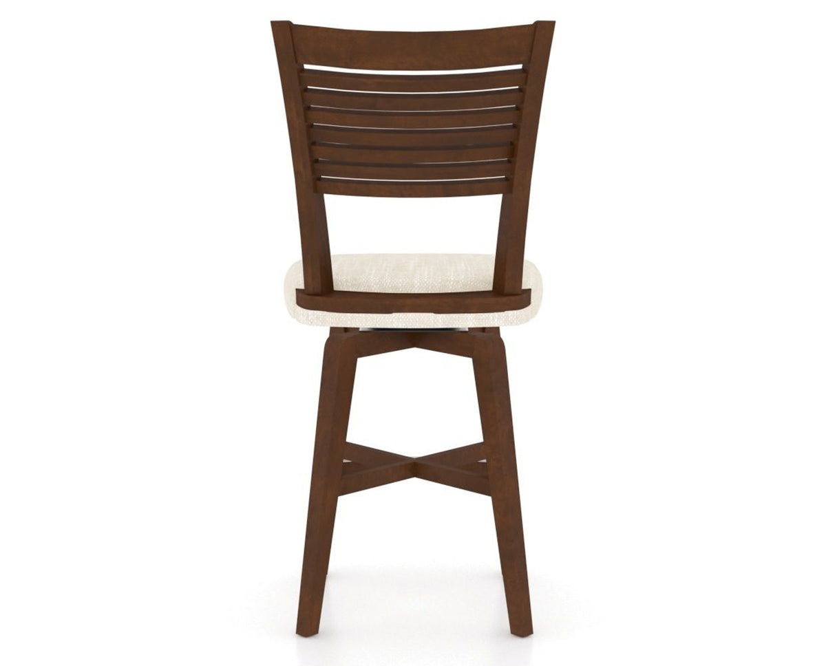 Canadel Swivel Counter Stool 7229 in FT InsideOut® and 19 Cognac Washed, back view
