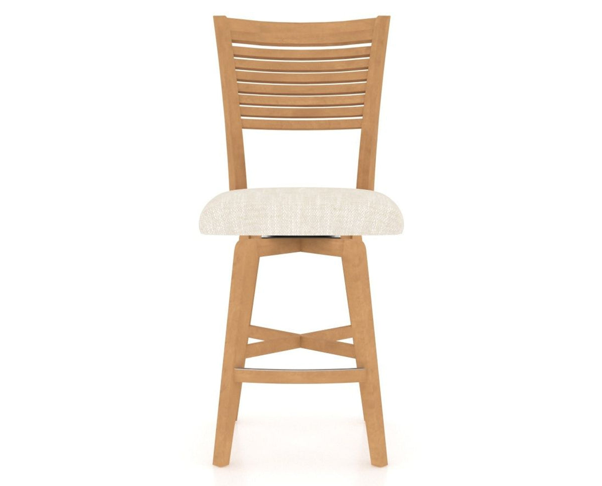 Canadel Swivel Counter Stool 7229 in FT InsideOut® and 20 Caramel Washed, front view