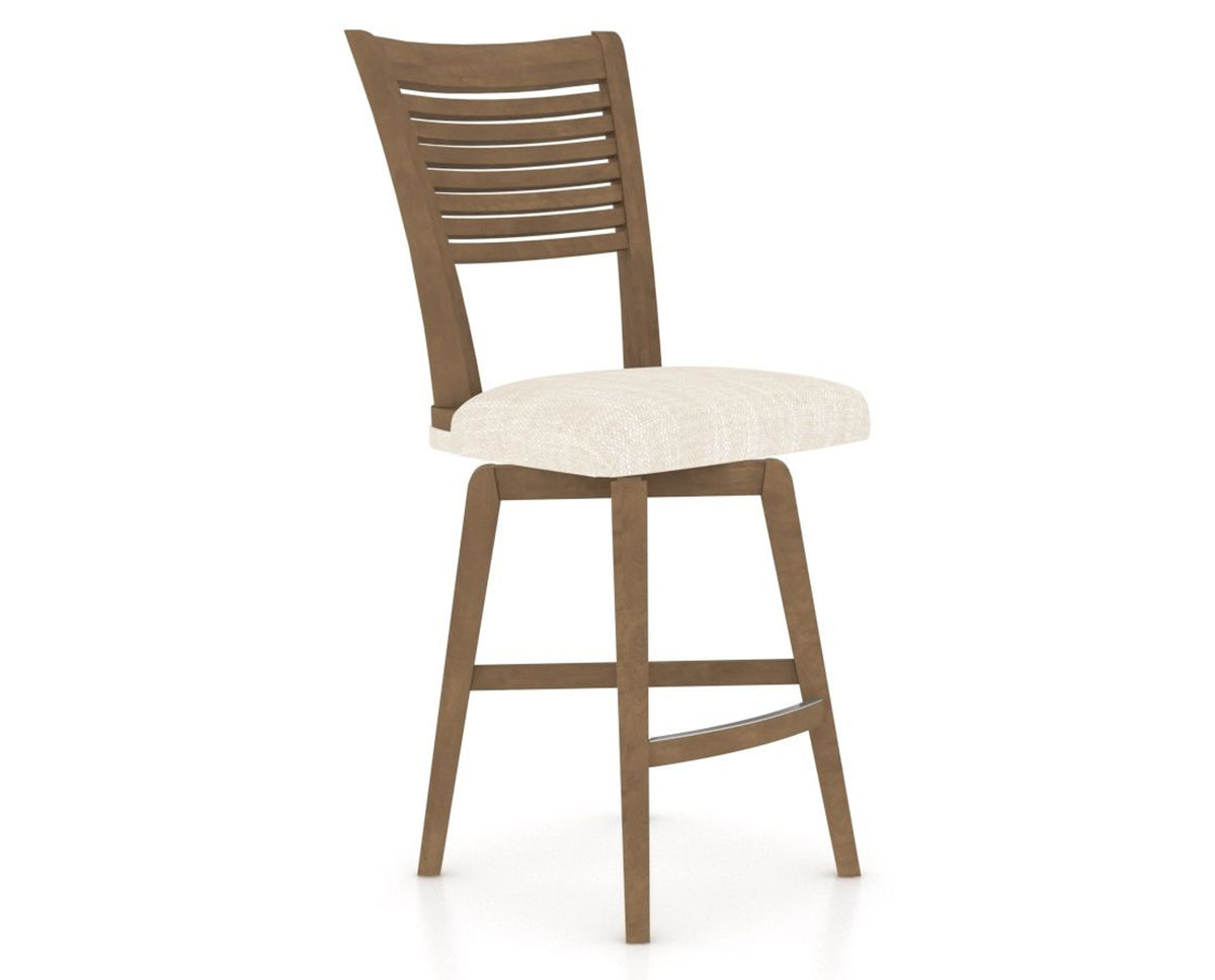 Canadel Swivel Counter Stool 7229 in FT InsideOut® and 25 Pecan Washed, three-quarter view