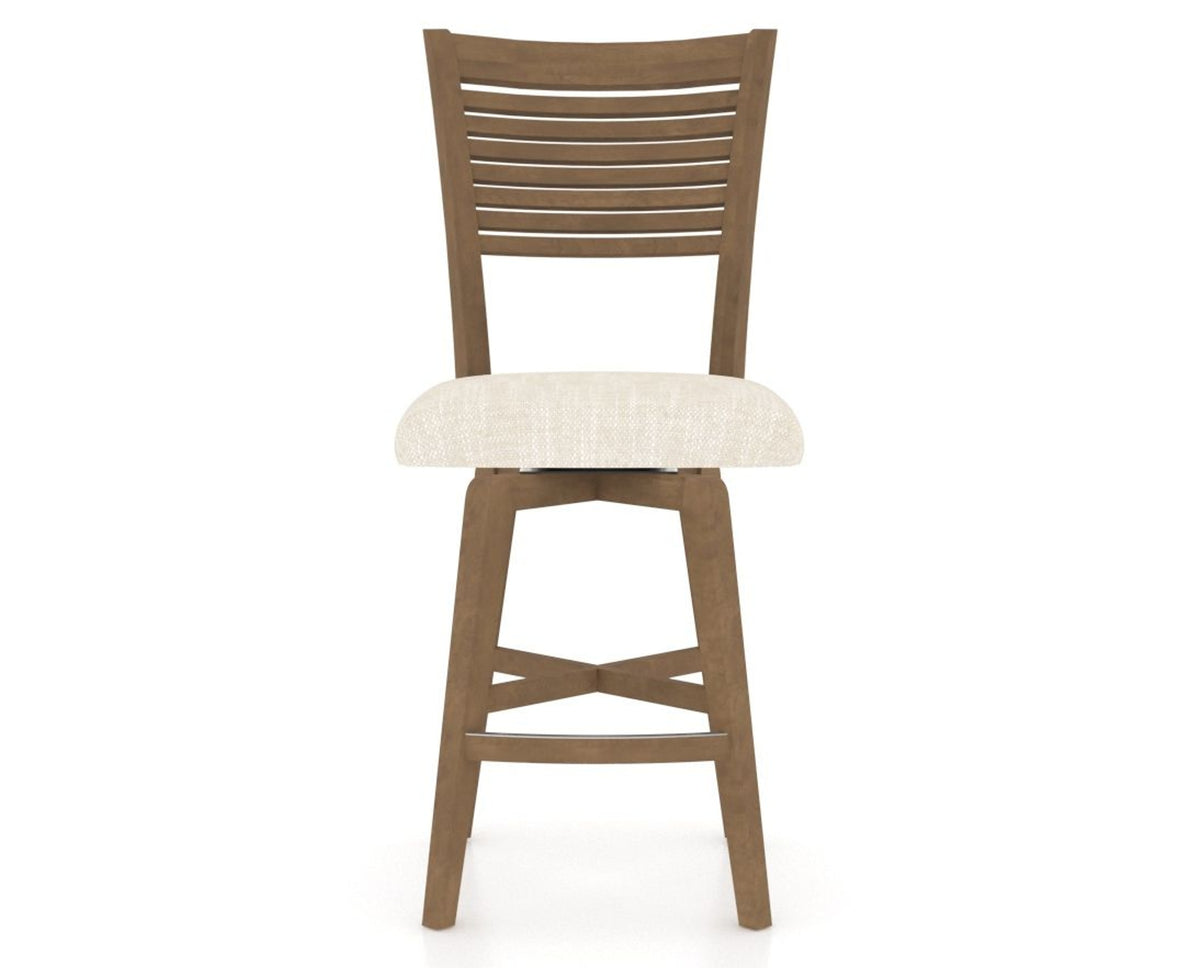 Canadel Swivel Counter Stool 7229 in FT InsideOut® and 25 Pecan Washed, front view