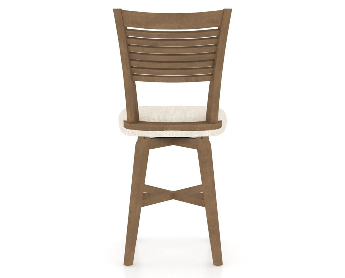 Canadel Swivel Counter Stool 7229 in FT InsideOut® and 25 Pecan Washed, back view