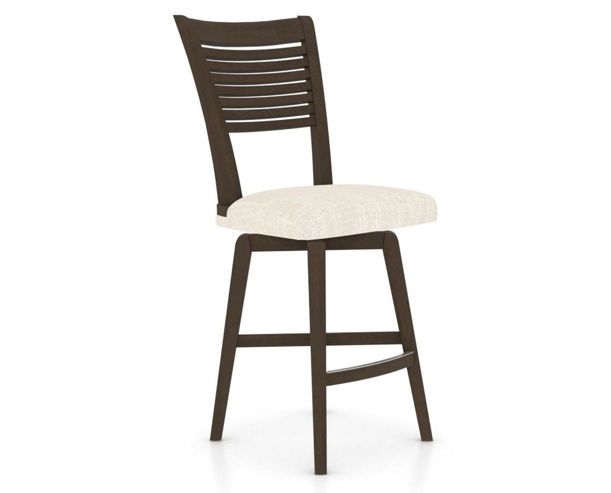 Canadel Swivel Counter Stool 7229 in FT InsideOut® and 29 Hazelnut Washed, three-quarter view