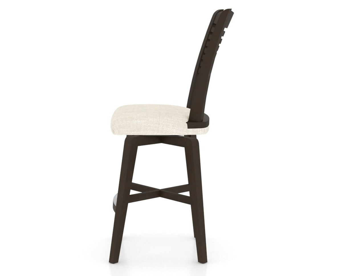 Canadel Swivel Counter Stool 7229 in FT InsideOut® and 59 Davy's Grey, side view