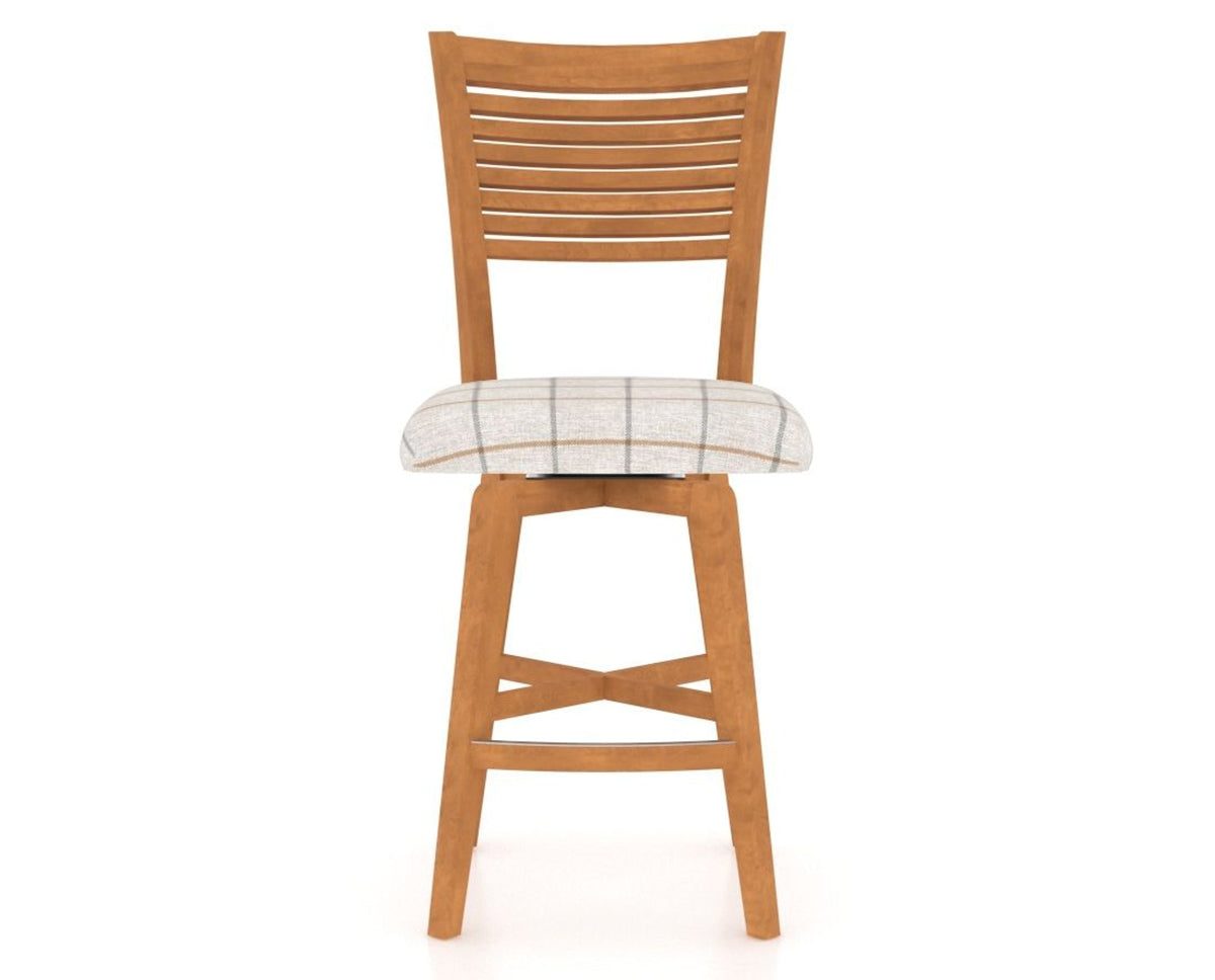 Canadel Swivel Counter Stool 7229 in OZ Fabric and 01 Honey Washed, front view