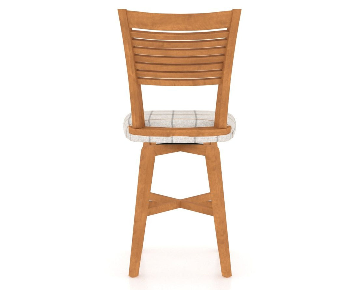 Canadel Swivel Counter Stool 7229 in OZ Fabric and 01 Honey Washed, back view