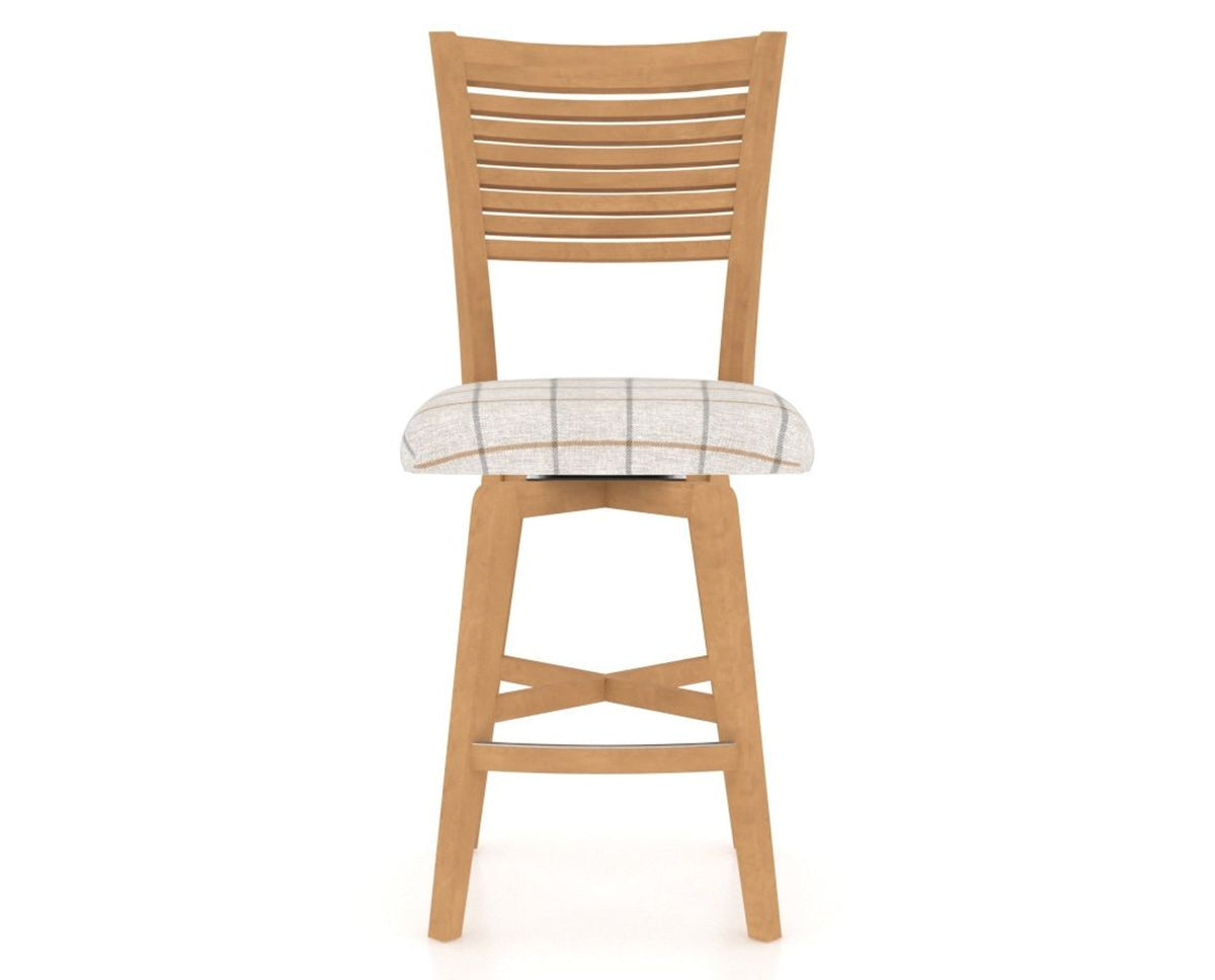 Canadel Swivel Counter Stool 7229 in OZ Fabric and 20 Caramel Washed, front view