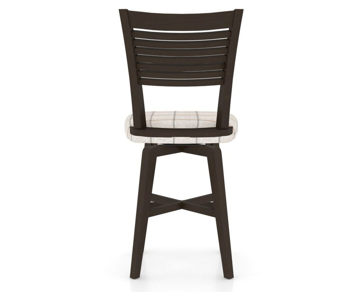 Canadel Swivel Counter Stool 7229 in OZ Fabric and 59 Davy's Grey, back view