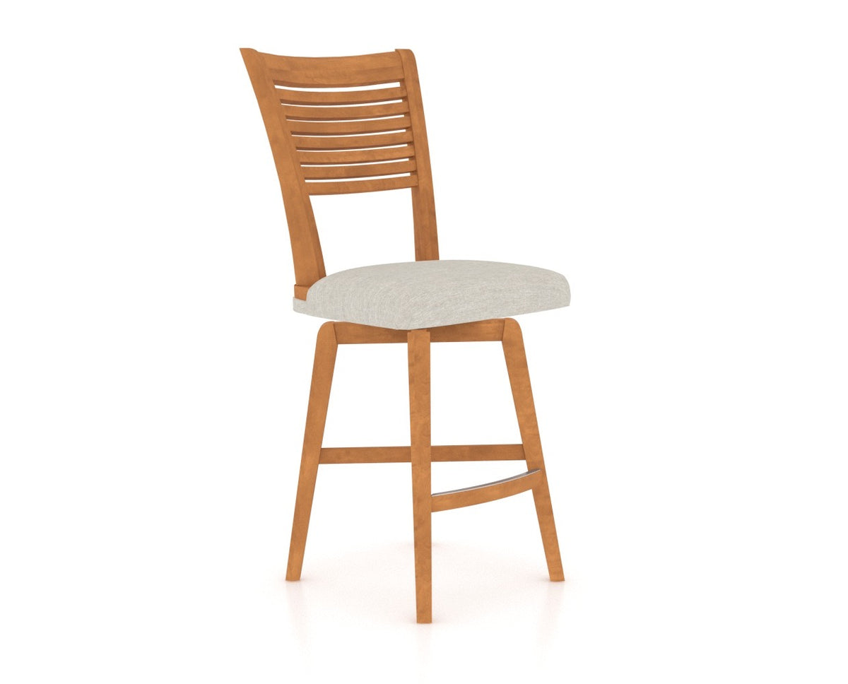 Canadel Core Counter Stool 7229 in Honey Washed and Fabric TB, three-quarter view