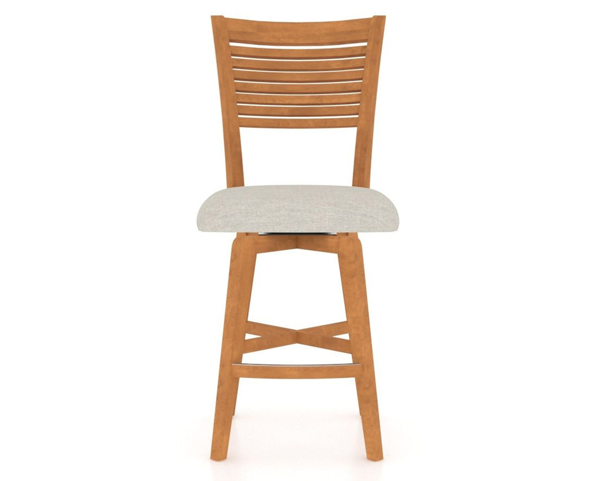 Canadel Swivel Counter Stool 7229 in Honey Washed and Fabric TB, front view