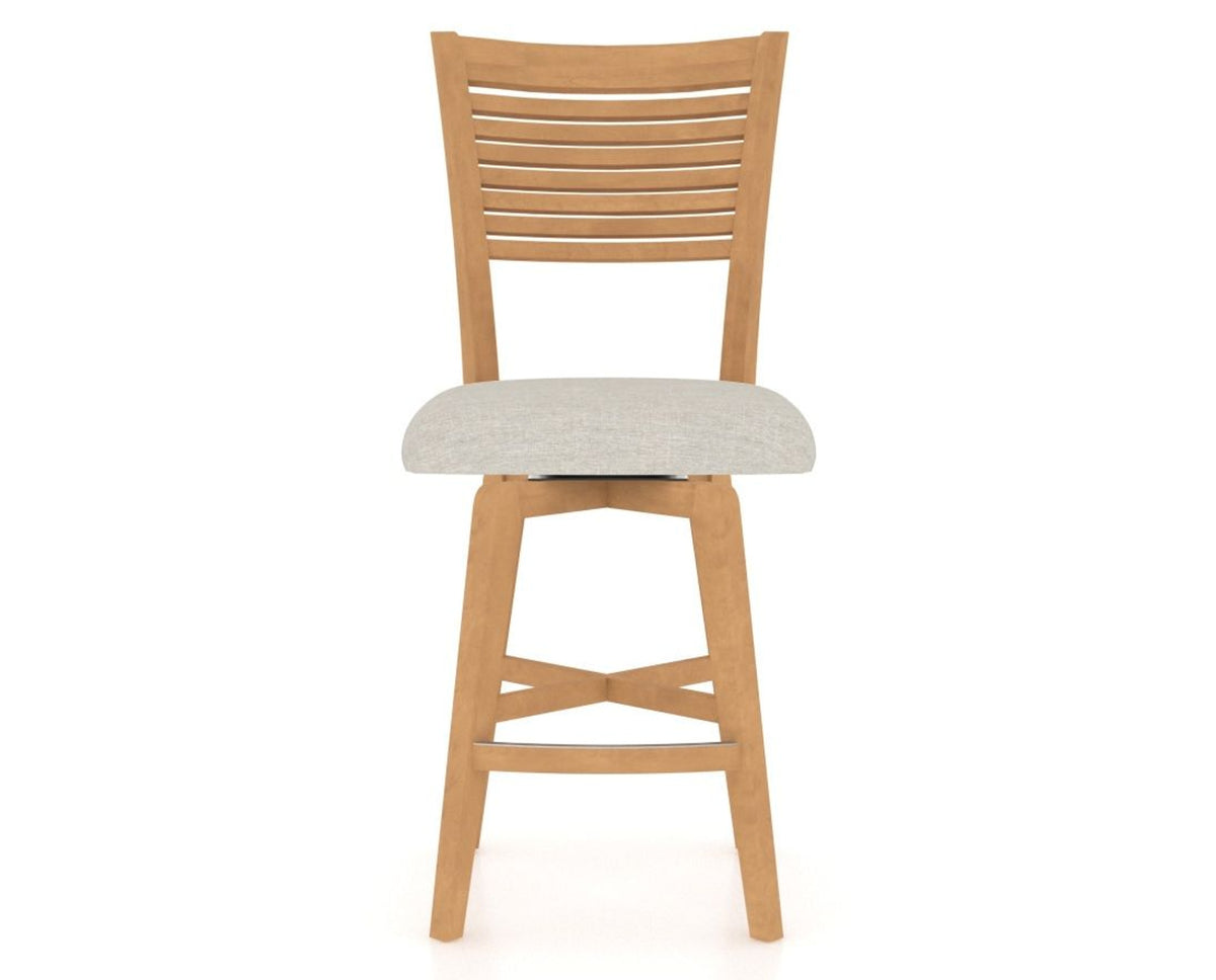 Canadel Swivel Counter Stool 7229 in TB Fabric and 20 Caramel Washed, front view