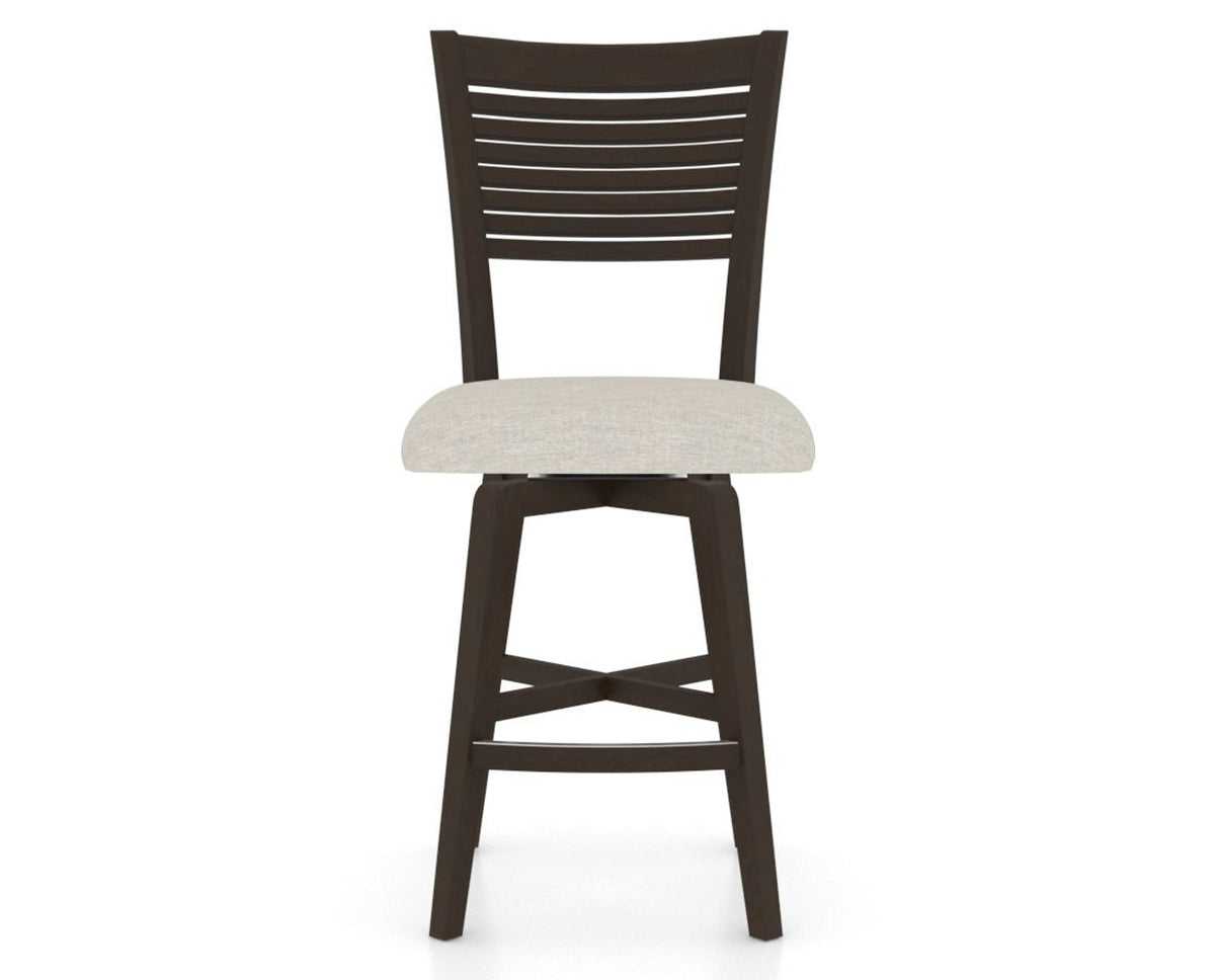 Canadel Swivel Counter Stool 7229 in TB Fabric and 59 Davy's Grey, front view