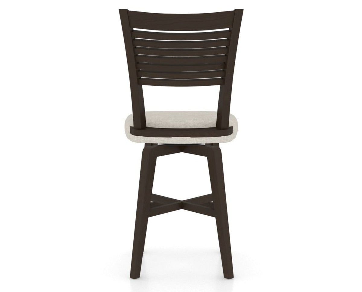 Canadel Swivel Counter Stool 7229 in TB Fabric and 59 Davy's Grey, back view