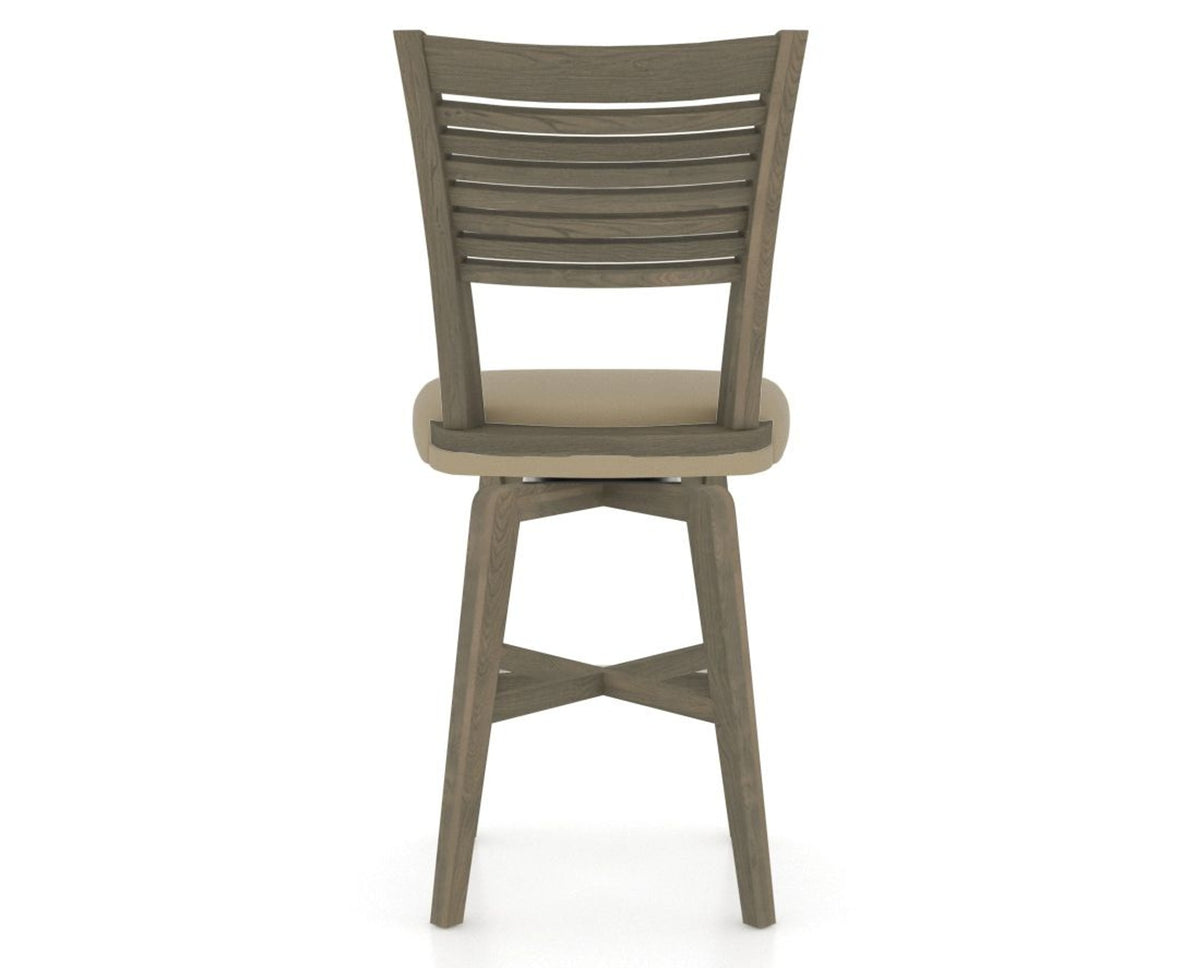 Canadel Swivel Counter Stool 7229 in XY Faux Leather and 08 Shadow, back view