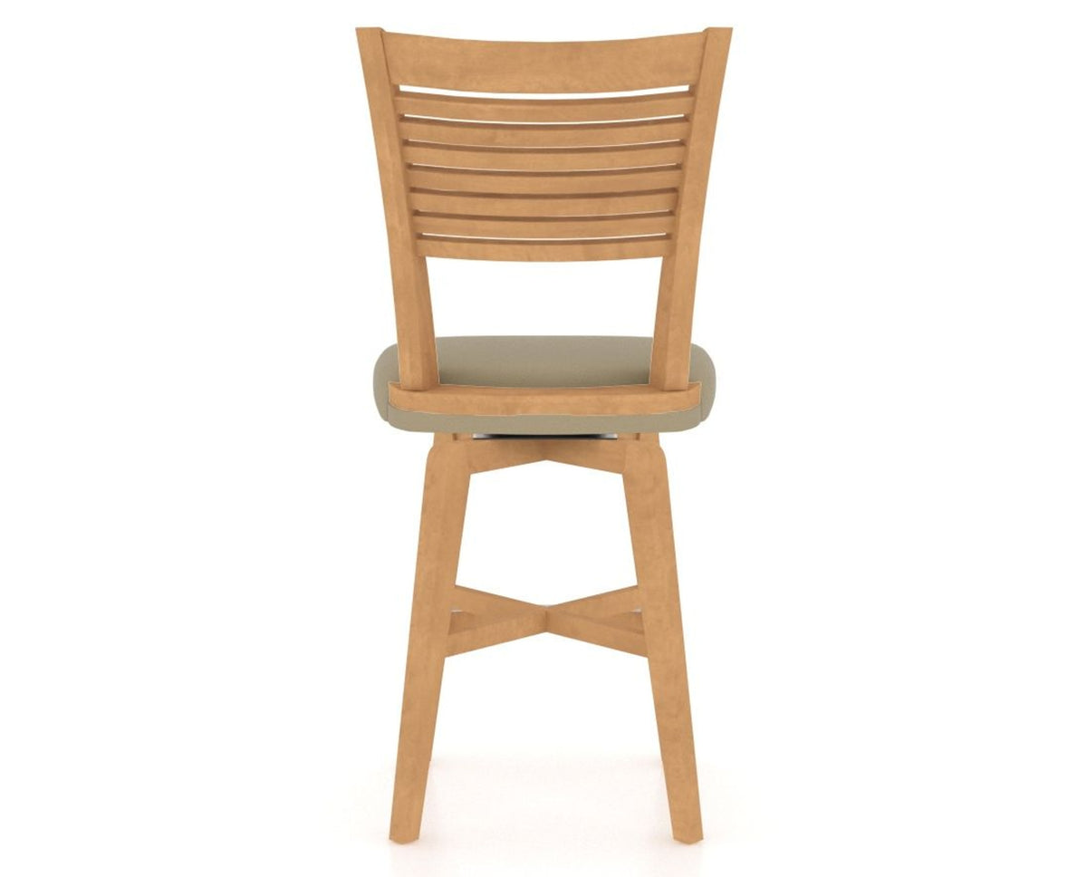Canadel Swivel Counter Stool 7229 in XY Faux Leather and 20 Caramel Washed, back view