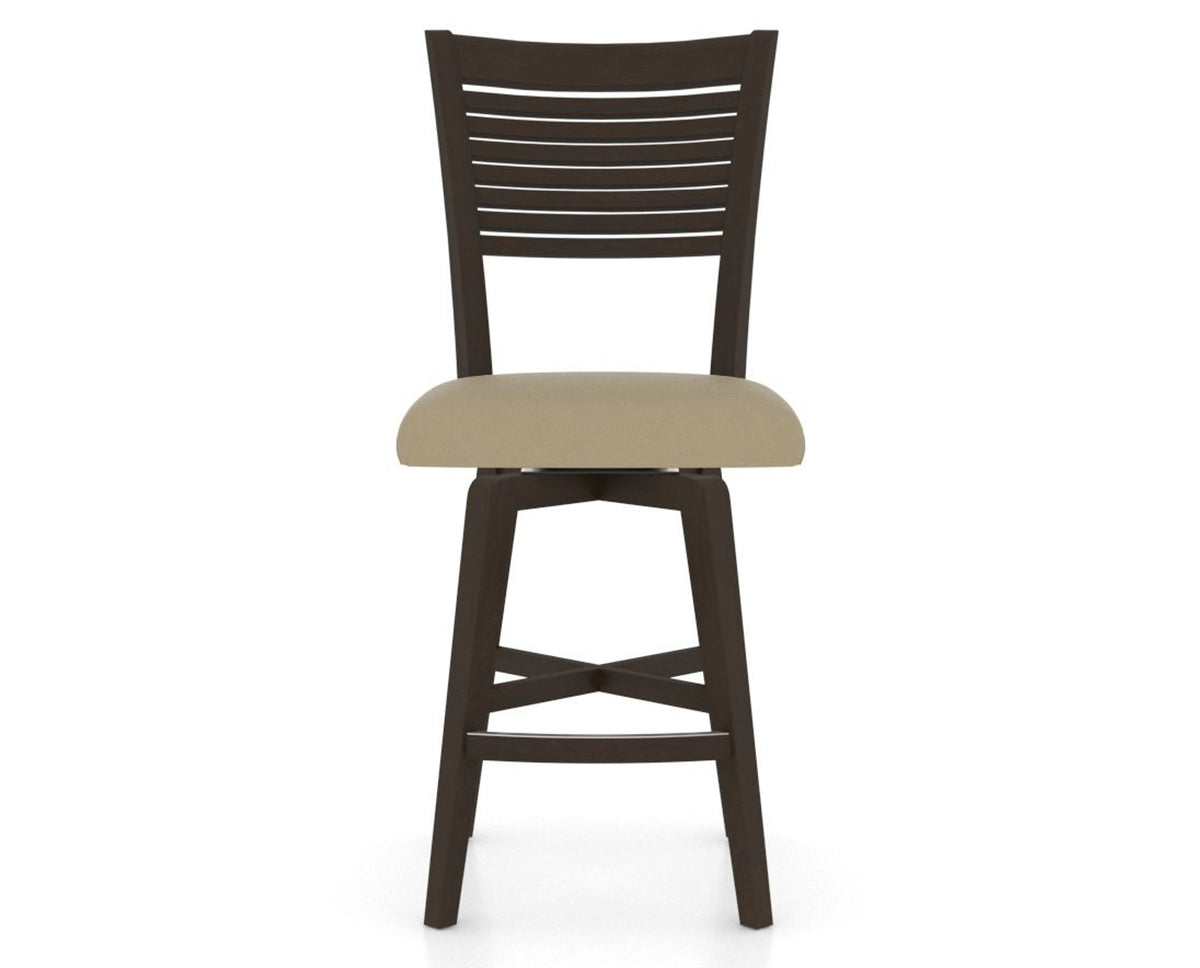 Canadel Swivel Counter Stool 7229 in XY Faux Leather and 59 Davy's Grey, front view
