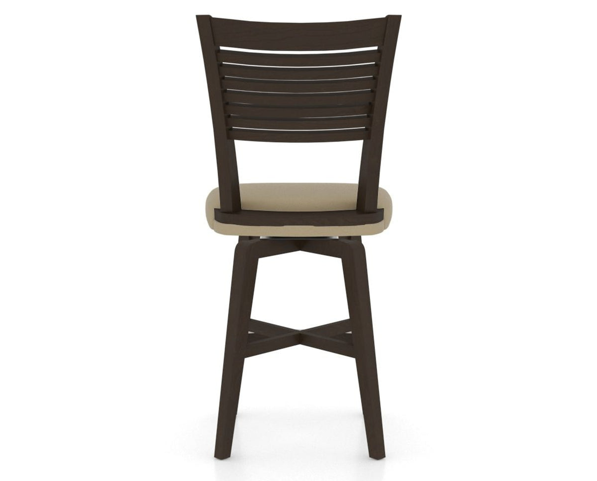 Canadel Swivel Counter Stool 7229 in XY Faux Leather and 59 Davy's Grey, back view