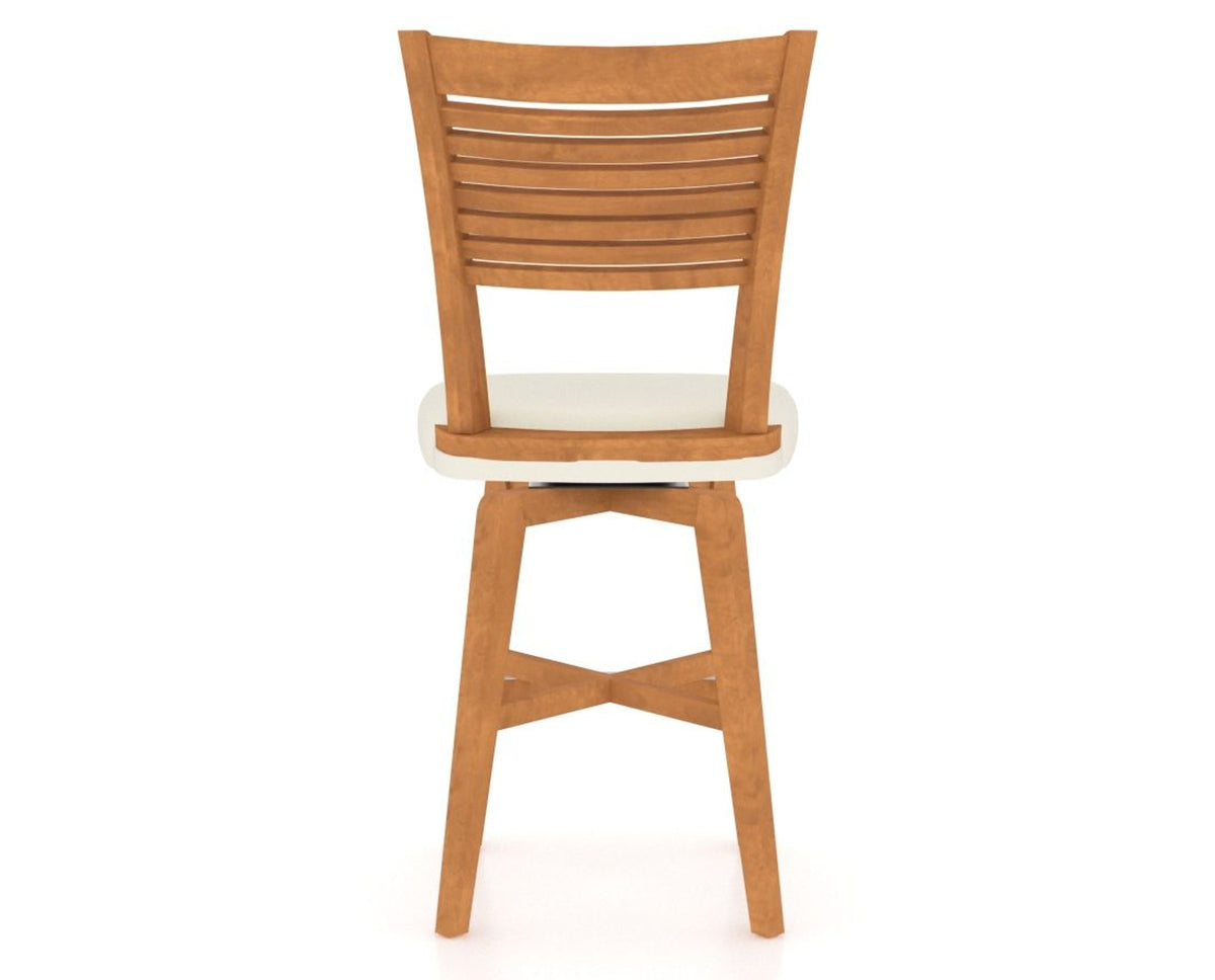 Canadel Swivel Counter Stool 7229 in YJ Faux Leather and 01 Honey Washed, back view