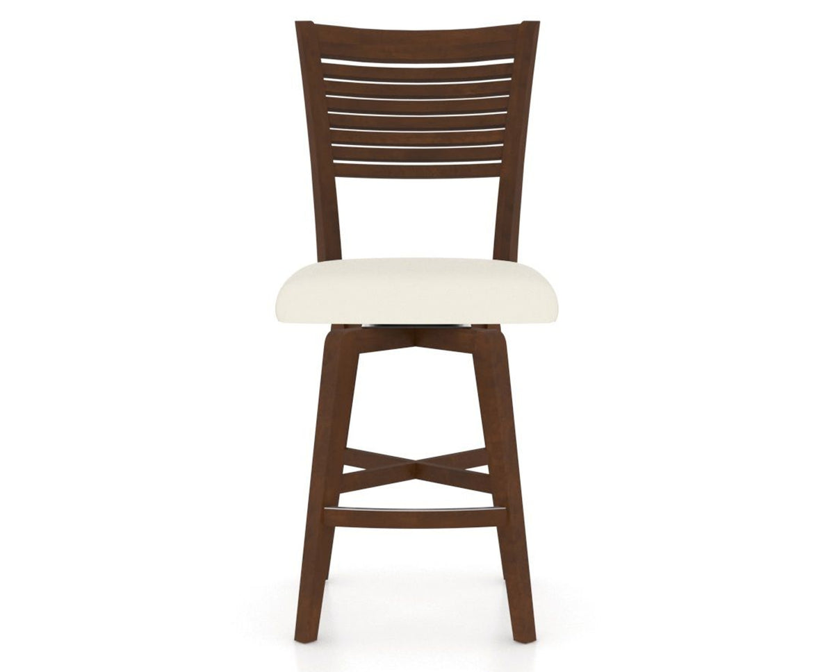 Canadel Swivel Counter Stool 7229 in YJ Faux Leather and 19 Cognac Washed, front view