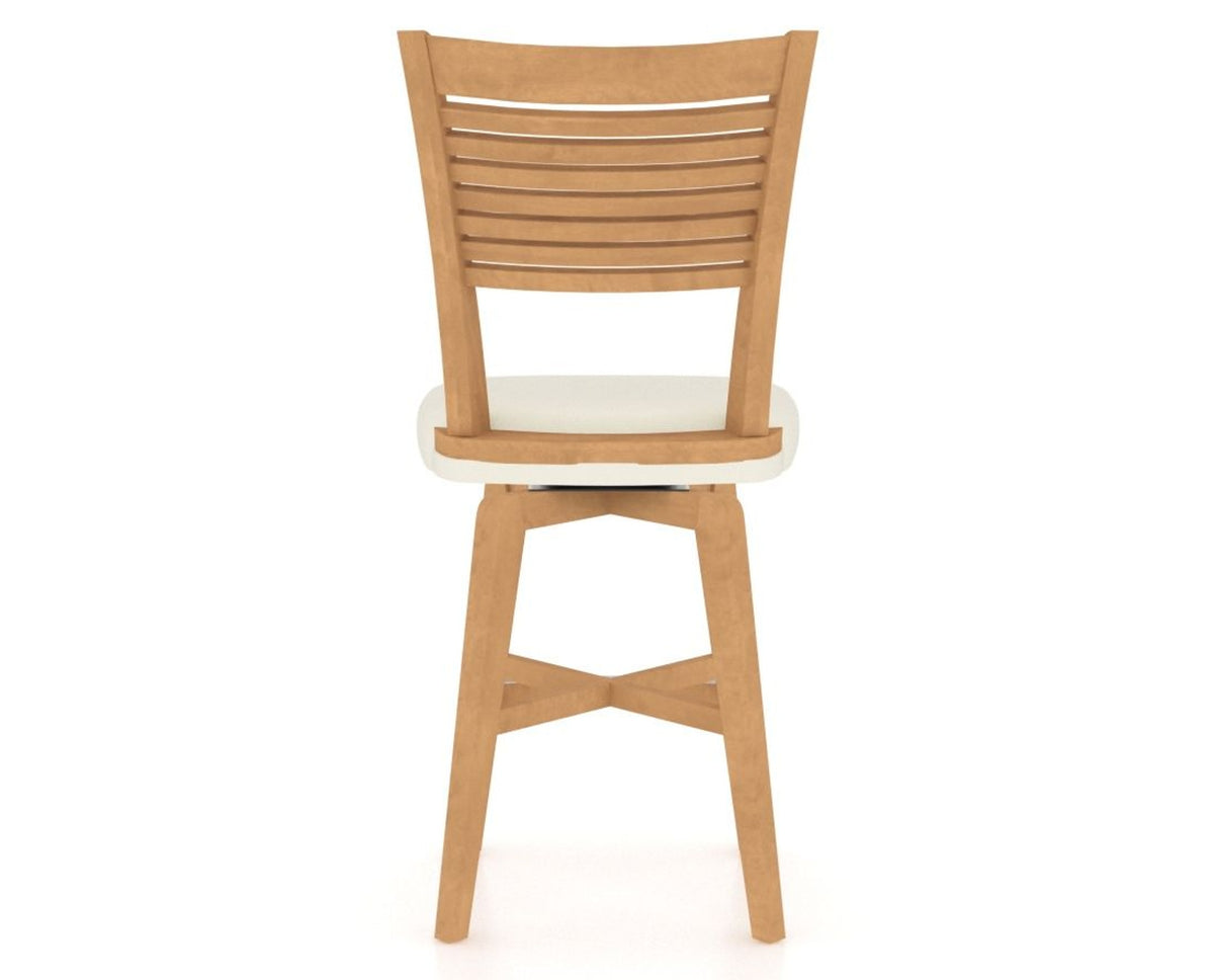 Canadel Swivel Counter Stool 7229 in YJ Faux Leather and 20 Caramel Washed, back view