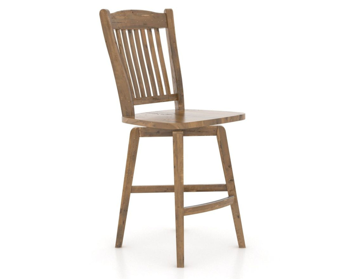 Canadel Champlain Swivel Counter Stool 7232 in Oak Washed, three-quarter view