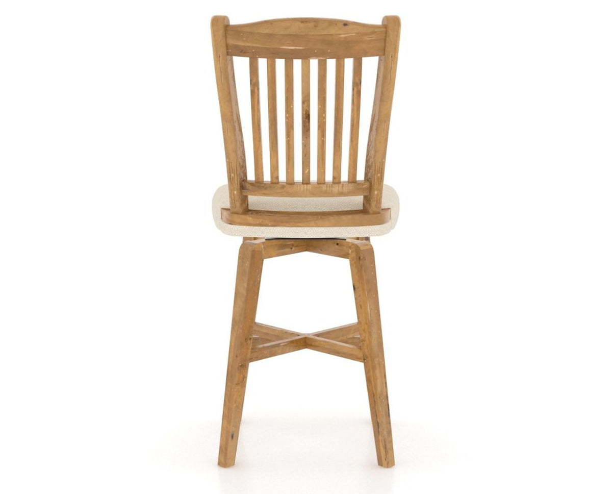 Canadel Champlain Swivel Counter Stool 7232 in 6K Sunbrella® and 01 Honey Washed, back view