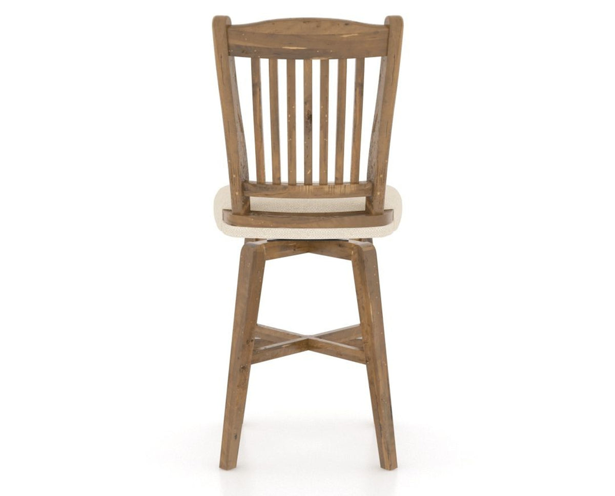 Canadel Champlain Swivel Counter Stool 7232 in 6K Sunbrella® and 03 Oak Washed, back view