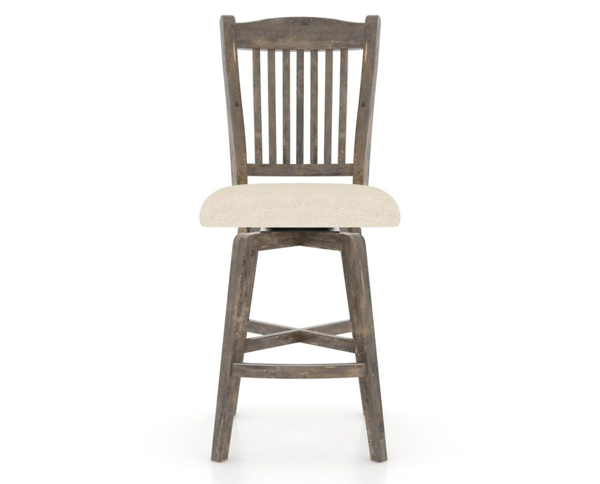 Canadel Champlain Swivel Counter Stool 7232 in 6K Sunbrella® and 08 Shadow, front view