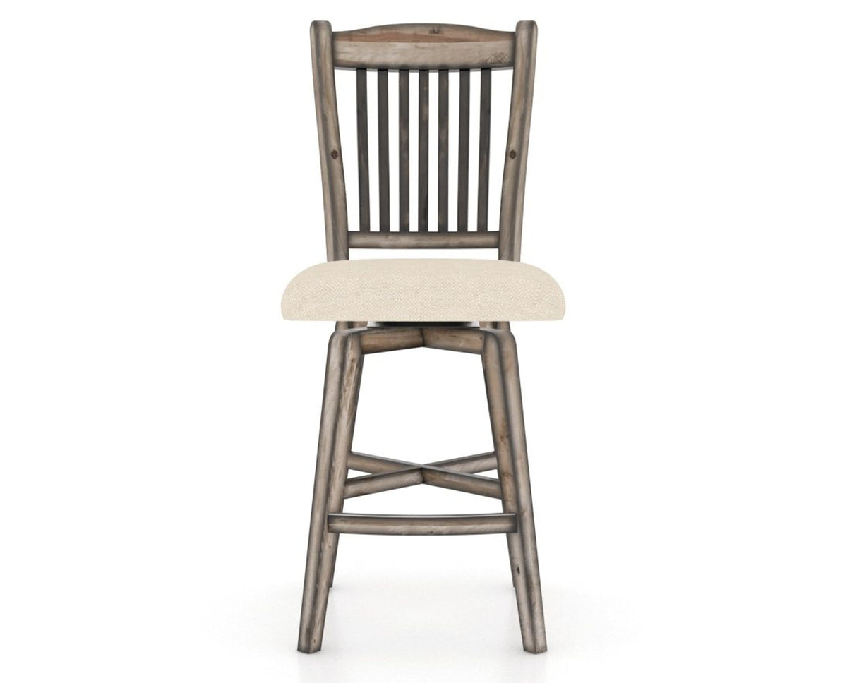 Canadel Champlain Swivel Counter Stool 7232 in 6K Sunbrella® and 72 Heritage Nature, front view