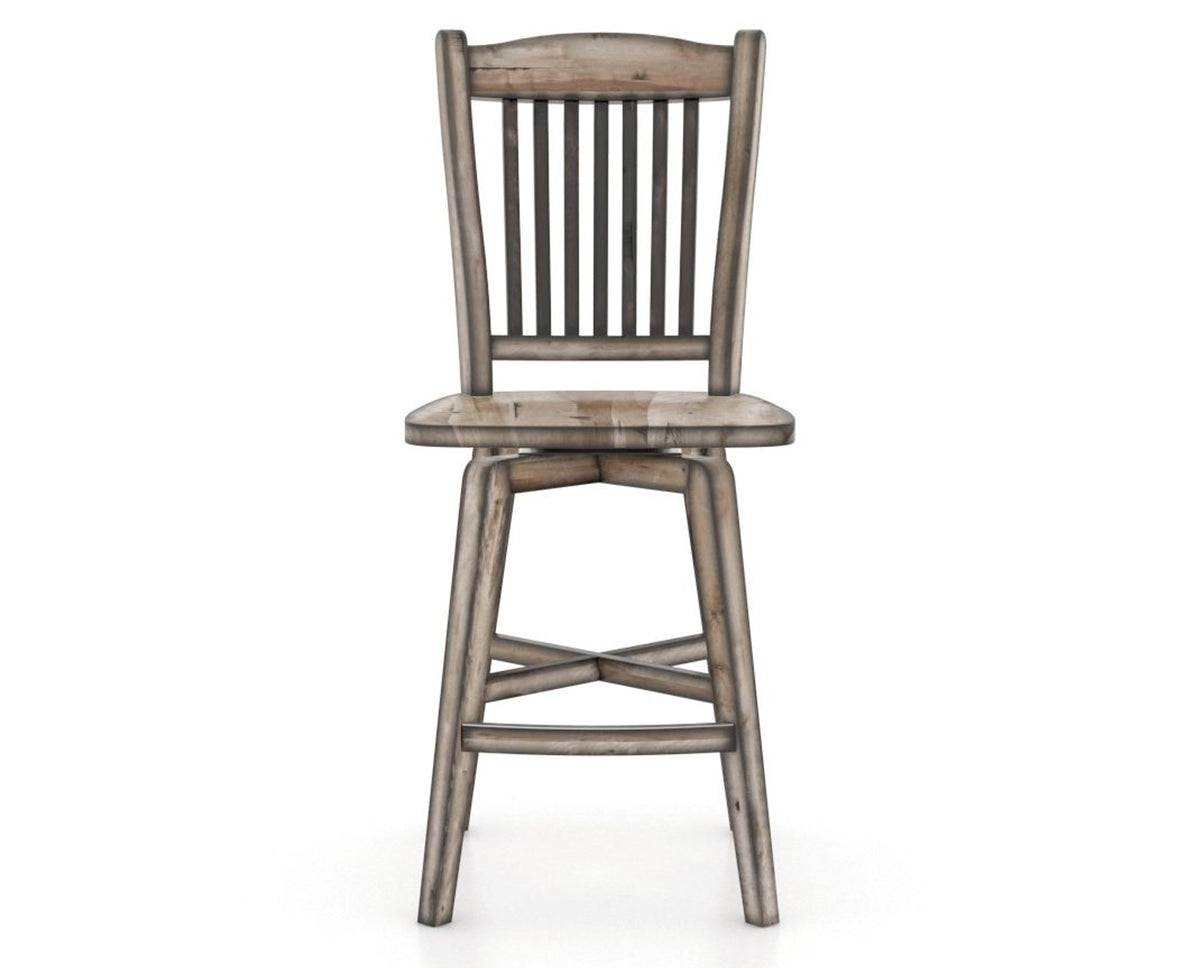 Canadel Champlain Swivel Counter Stool 7232 in Wood Seat and 72 Heritage Nature, front view