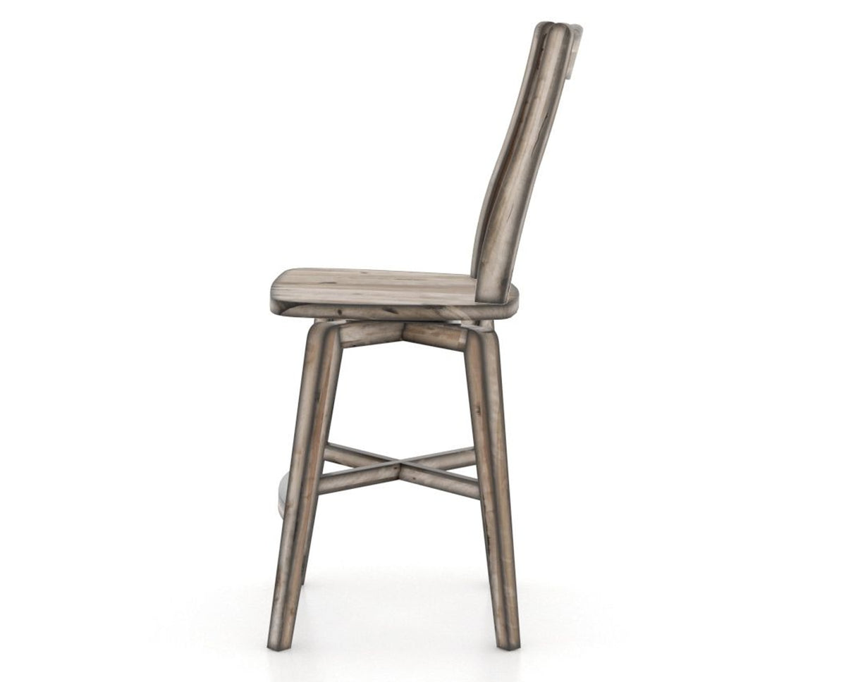 Canadel Champlain Swivel Counter Stool 7232 in Wood Seat and 72 Heritage Nature, side view