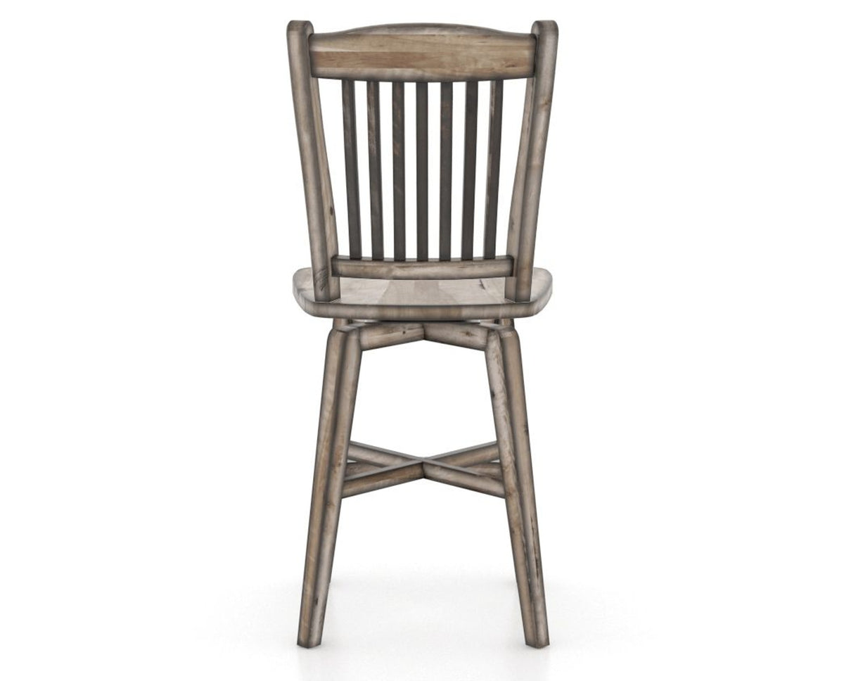 Canadel Champlain Swivel Counter Stool 7232 in Wood Seat and 72 Heritage Nature, back view