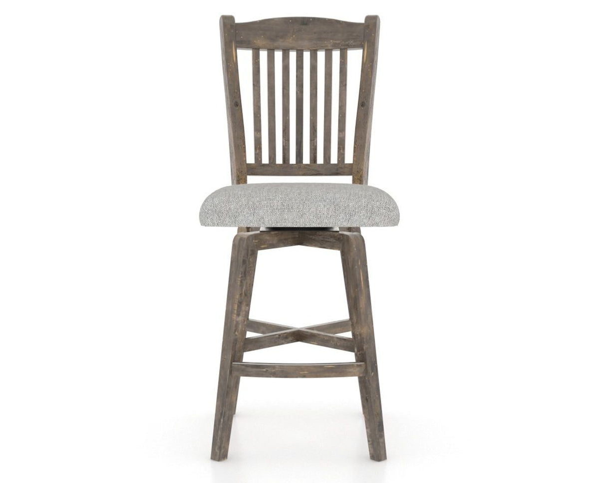 Canadel Champlain Swivel Counter Stool 7232 in 7C Fabric and 08 Shadow, front view
