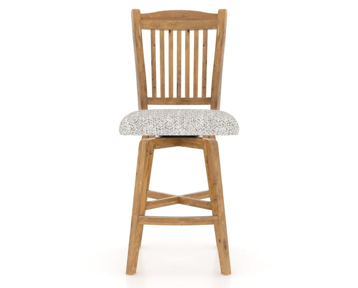 Canadel Champlain Swivel Counter Stool 7232 in FP Crypton® and 01 Honey Washed, front view