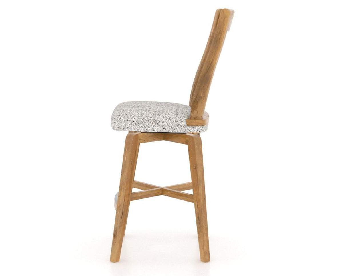 Canadel Champlain Swivel Counter Stool 7232 in FP Crypton® and 01 Honey Washed, side view