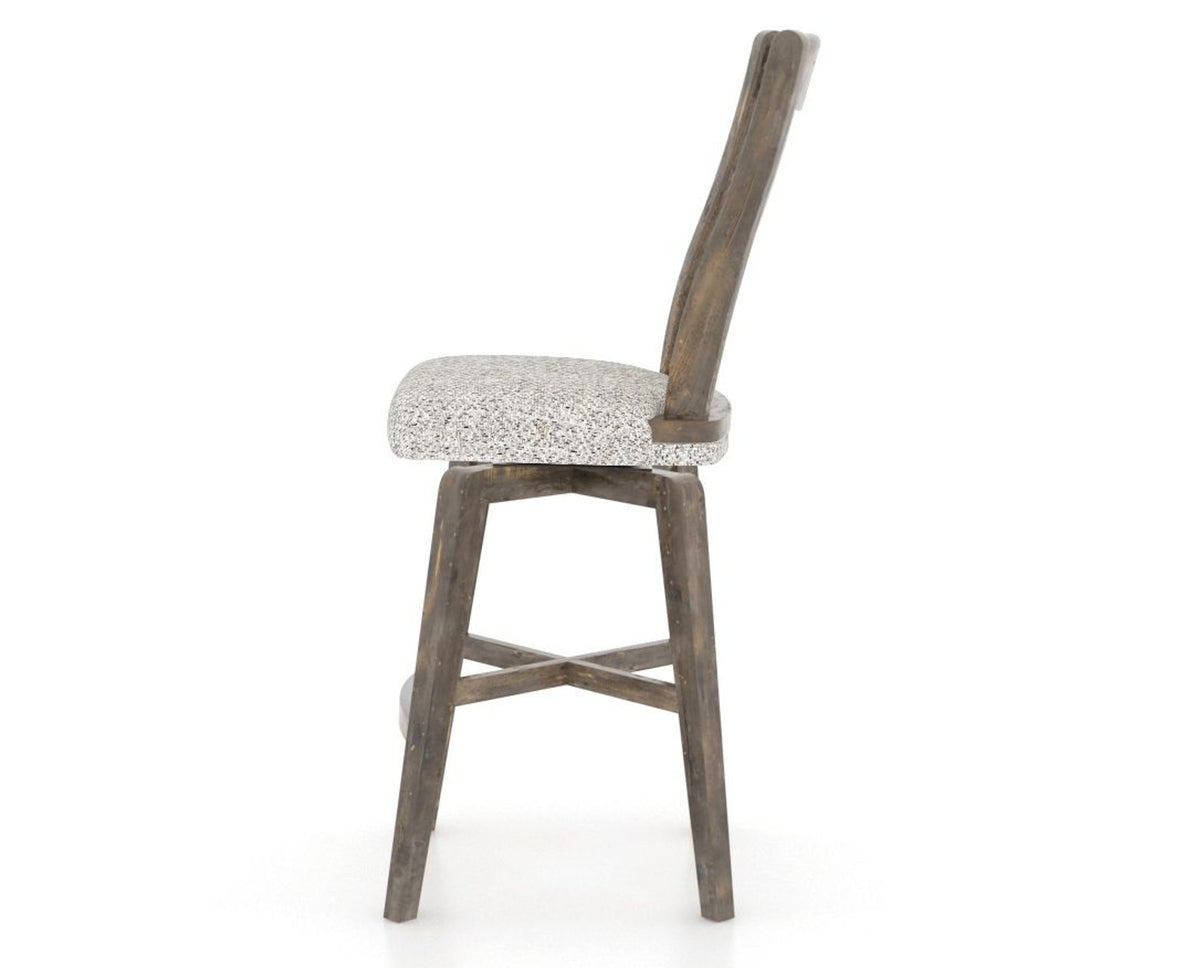 Canadel Champlain Swivel Counter Stool 7232 in FP Crypton® and 08 Shadow, side view