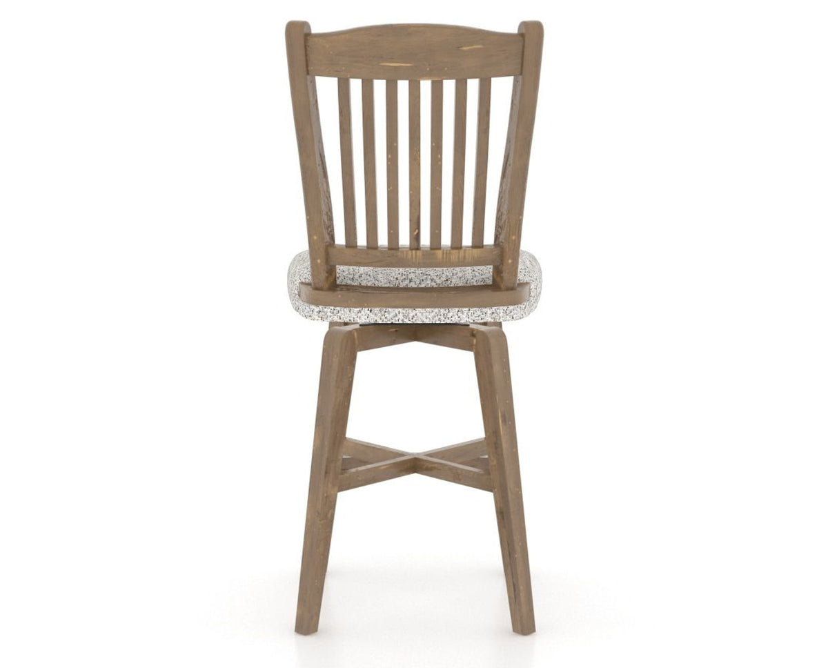 Canadel Champlain Swivel Counter Stool 7232 in FP Crypton® and 25 Pecan Washed, back view