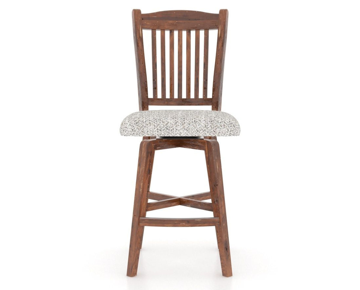 Canadel Champlain Swivel Counter Stool 7232 in FP Crypton® and 33 Spice Washed, front view